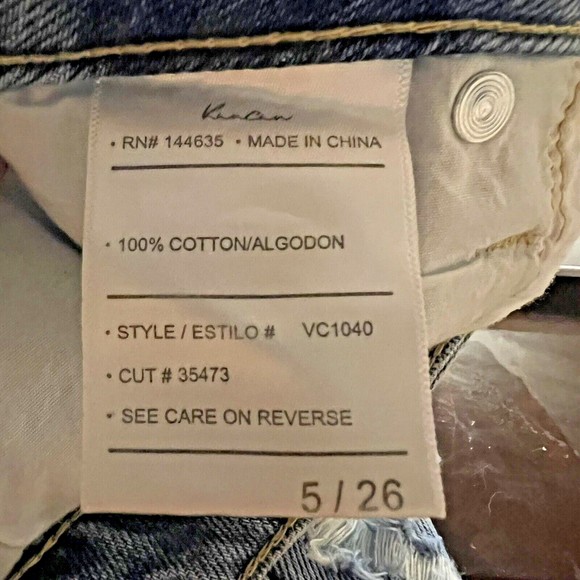 Kancan Jeans Womens 5/26 Light Wash Mid Rise Distressed Destroyed Tapered Denim - Picture 13 of 14